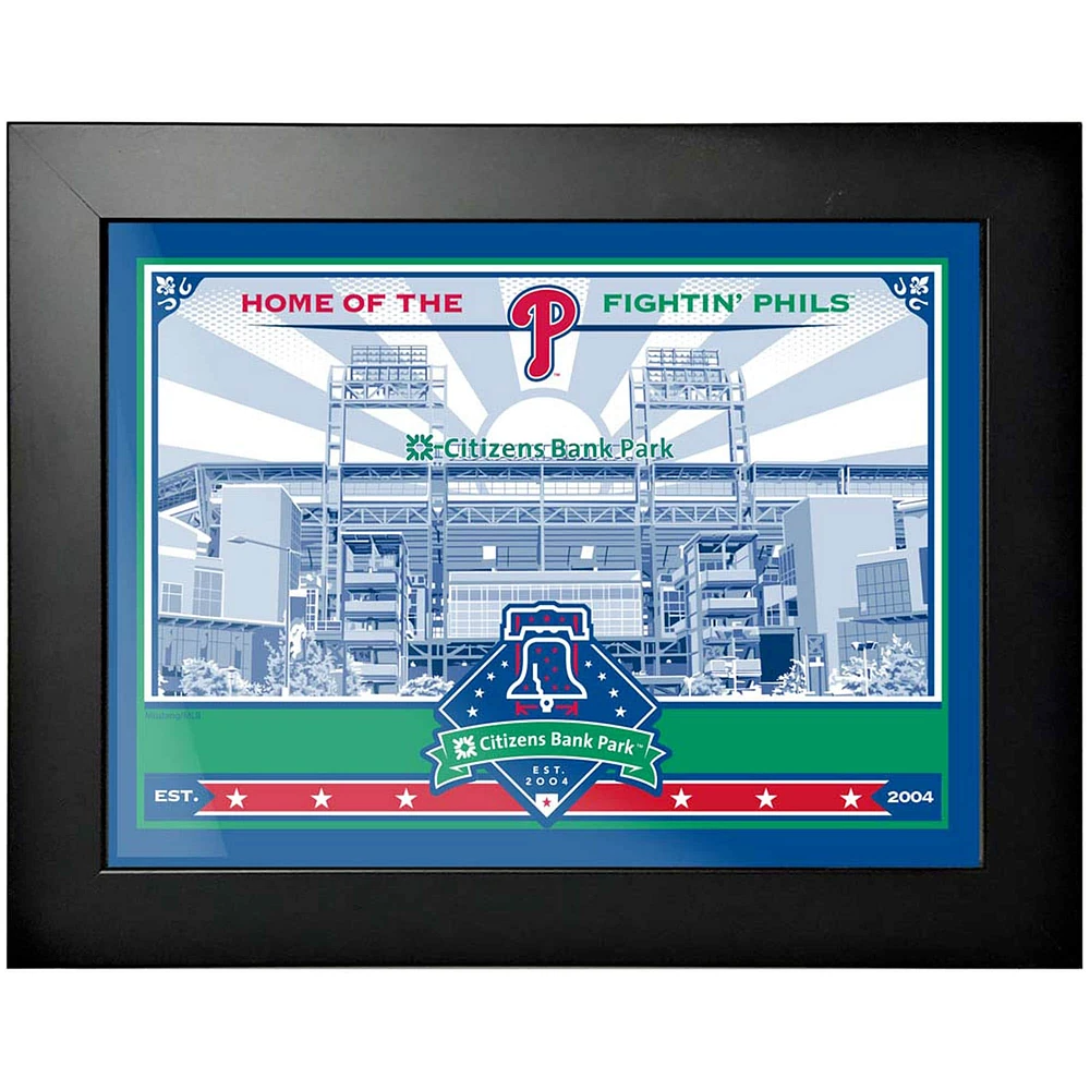 Phillies de Philadelphie - Photo encadrée de la collection Park Wins 12'' x 16''