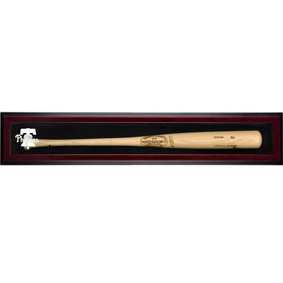 Philadelphia Phillies Logo Mahogany Framed Single Bat Display Case