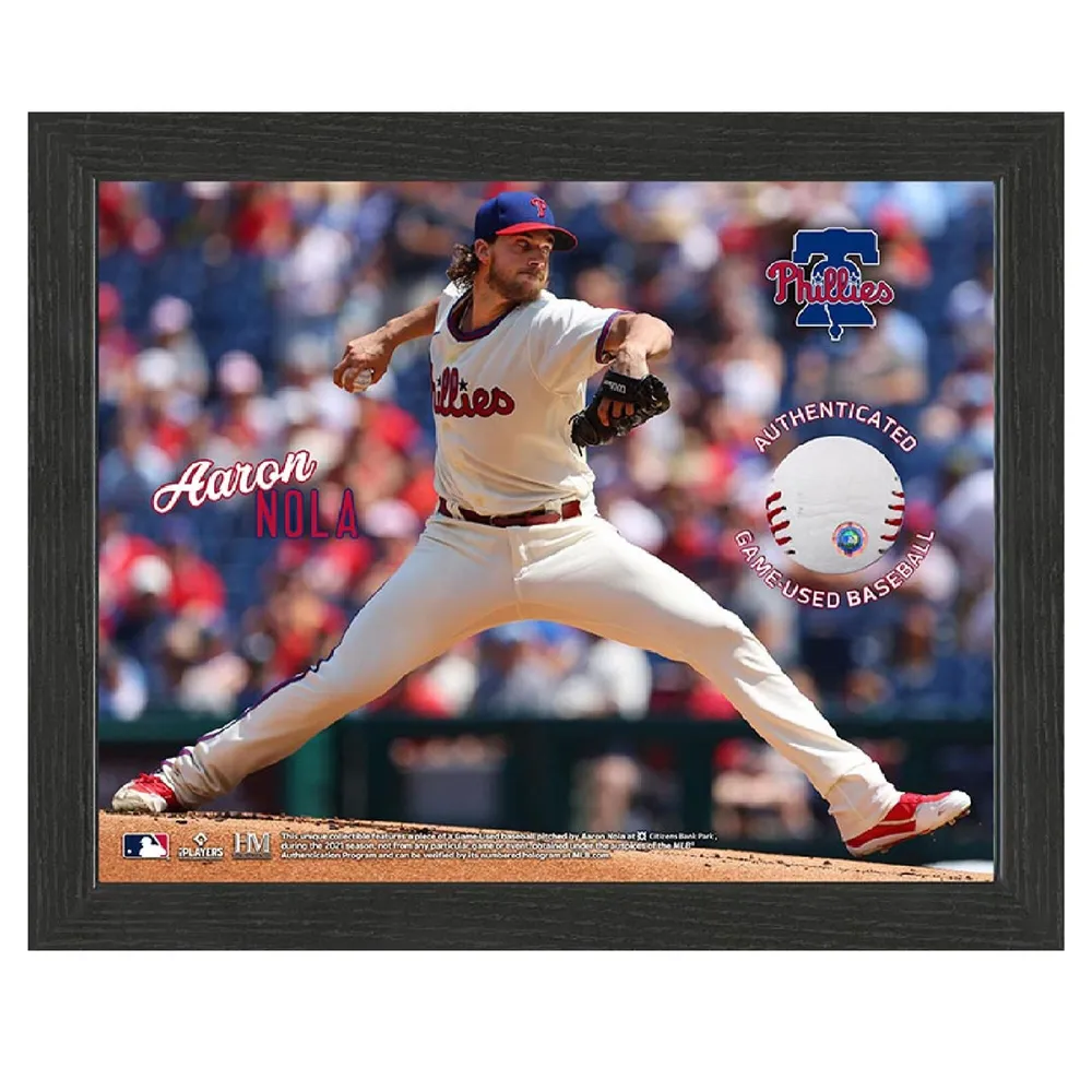 Lids Philadelphia Phillies Aaron Nola Game-Used Baseball Frame