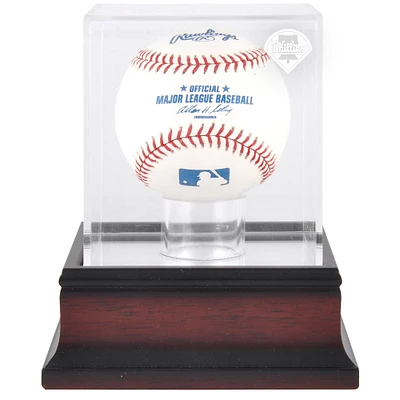 Philadelphia Phillies Mahogany Baseball Logo Display Case