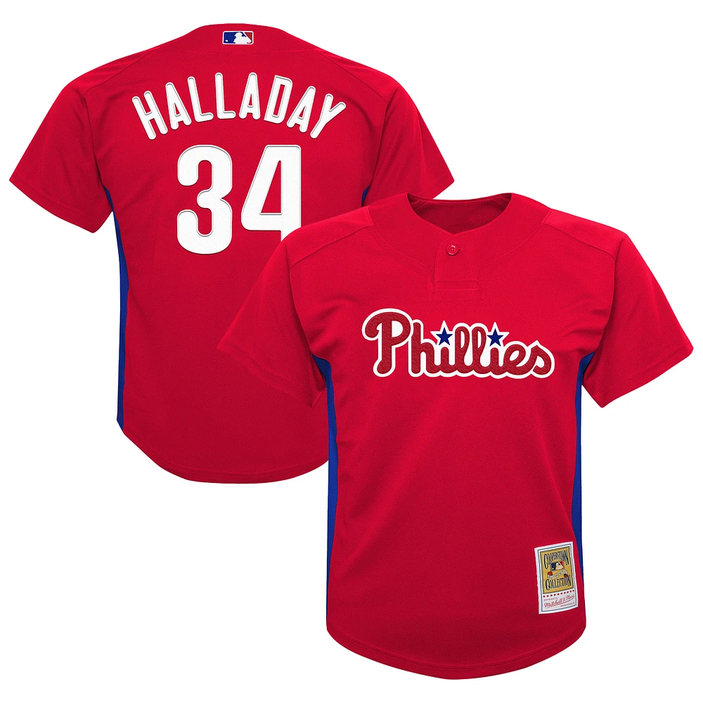 Preschool Mitchell & Ness Roy Halladay Red Philadelphia Phillies Cooperstown Collection Mesh Batting Practice Jersey