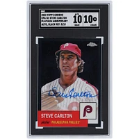 Carte réfractaire noire autographiée par Steve Carlton des Phillies de Philadelphie 2022 Topps Platinum Anniversary #CPA-SC #8/10 SGC authentifiée 10/10