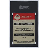 Carte réfractaire noire autographiée par Steve Carlton des Phillies de Philadelphie 2022 Topps Platinum Anniversary #CPA-SC #8/10 SGC authentifiée 10/10