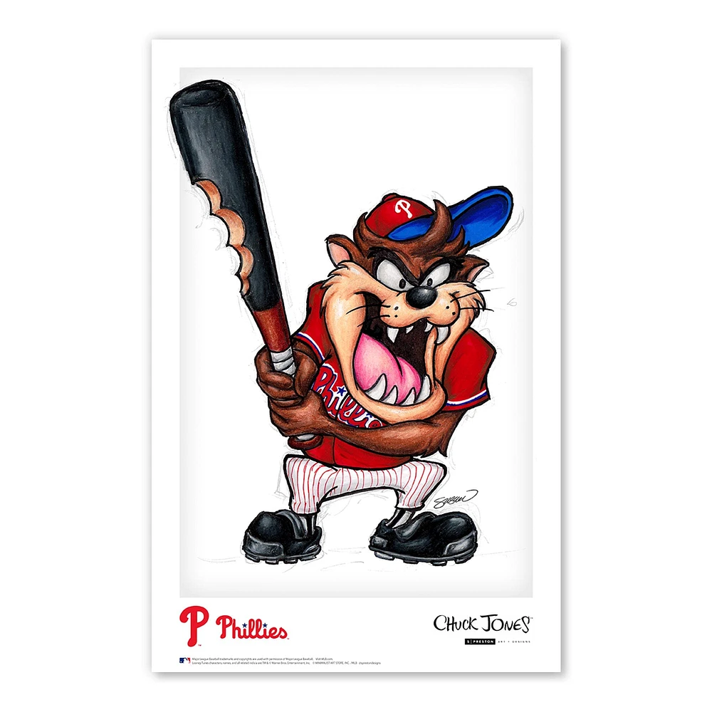 Tasmanian Devil Philadelphia Phillies 11" x 17" Looney Tunes Poster Print