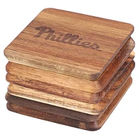 The Memory Company Philadelphia Phillies Lot de 6 dessous de verre en bois d'acacia