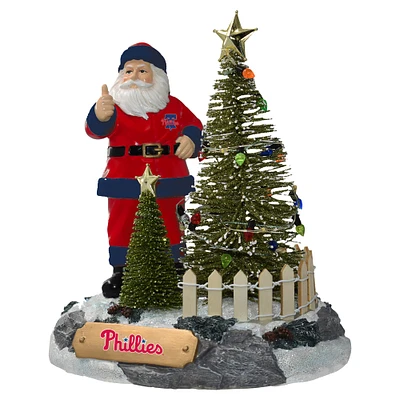 Figurine du Père Noël des Philadelphia Phillies de The Memory Company avec arbre à LED