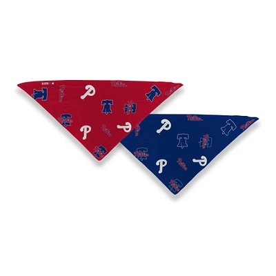 Ensemble de 2 bandanas triangulaires rafraîchissants unisexes des Phillies de Philadelphie