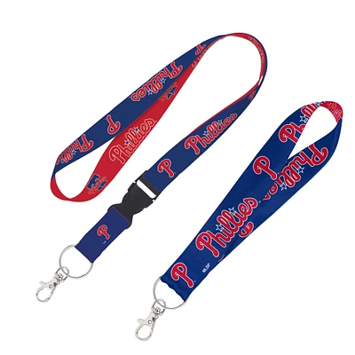 Lot de 2 cordons WinCraft Philadelphia Phillies avec boucle détachable et porte-clés