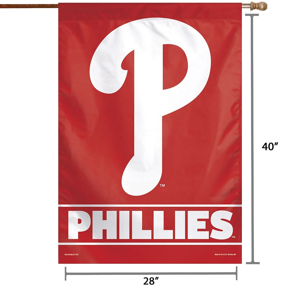 WinCraft Phillies de Philadelphie 28 "x 40" Bannière verticale simple face avec logo principal