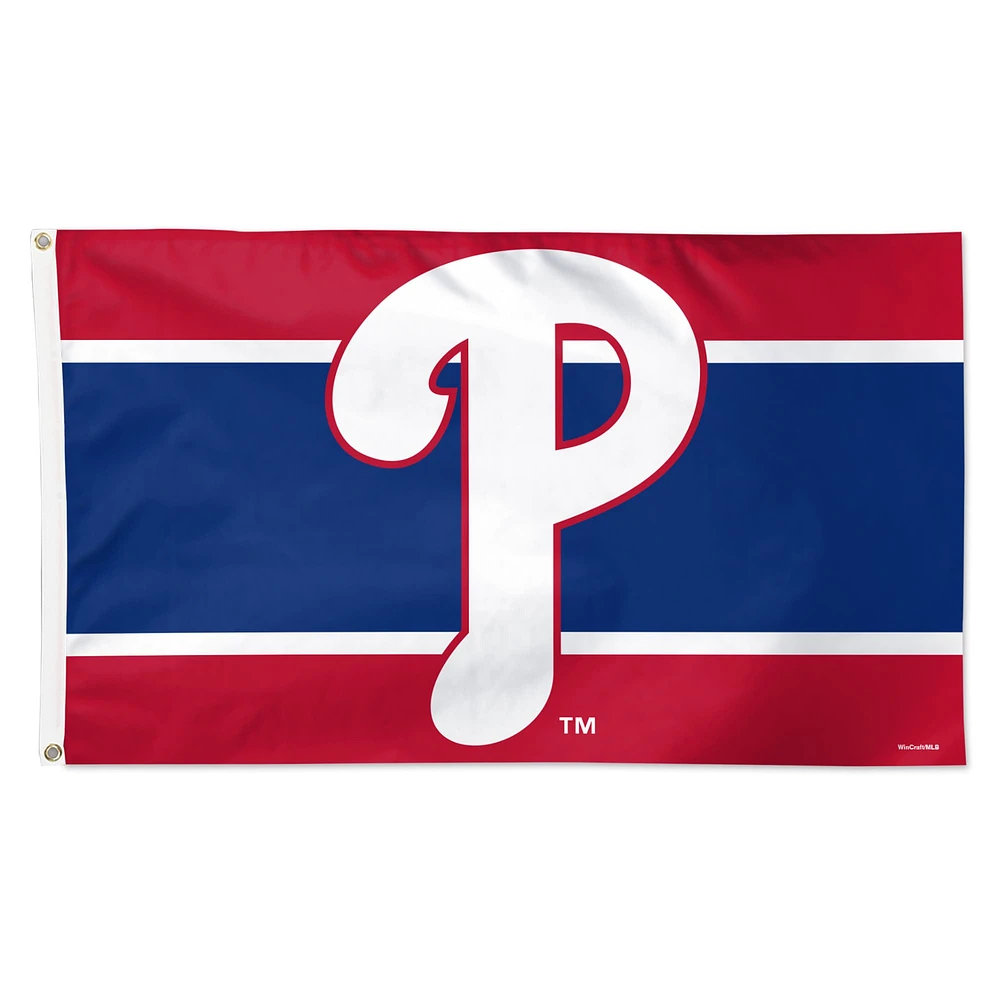 WinCraft Phillies de Philadelphie 3' x 5' Drapeau de luxe à rayures horizontales