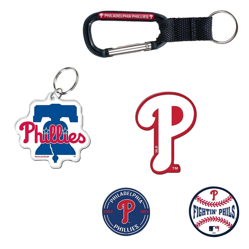 Lot de 5 porte-clés et aimants pour réfrigérateur WinCraft Philadelphia Phillies