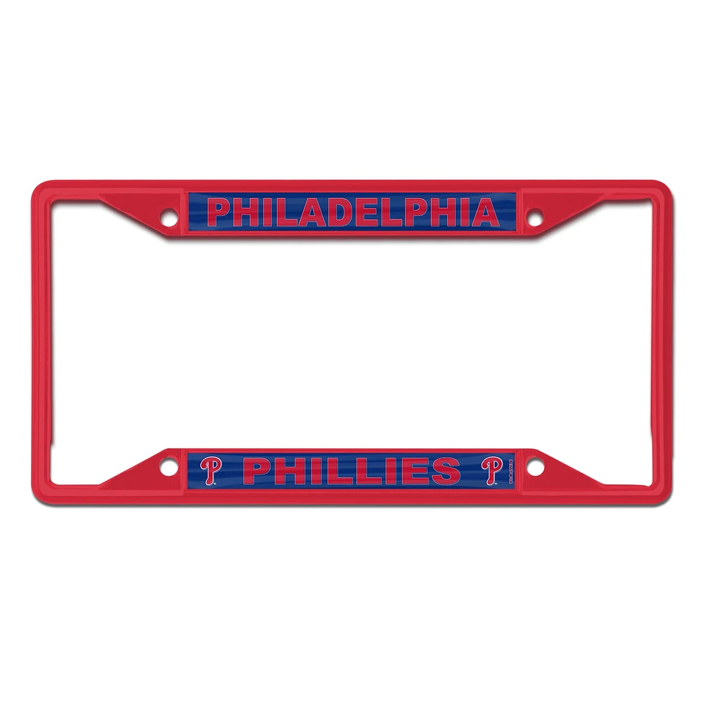 Cadre de plaque d'immatriculation WinCraft Phillies de Philadelphie couleur chrome