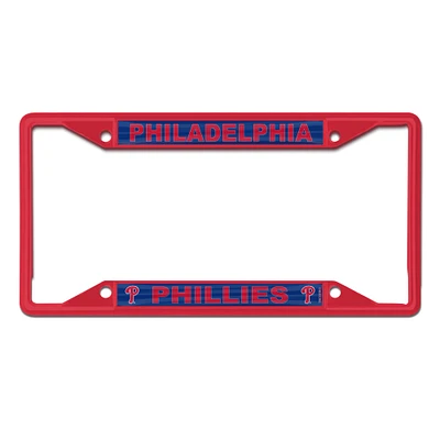 Cadre de plaque d'immatriculation WinCraft Phillies de Philadelphie couleur chrome