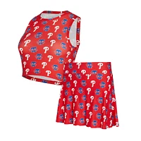 Ensemble débardeur et jupe-short en tricot rouge Philadelphia Phillies pour femme Concepts Sport