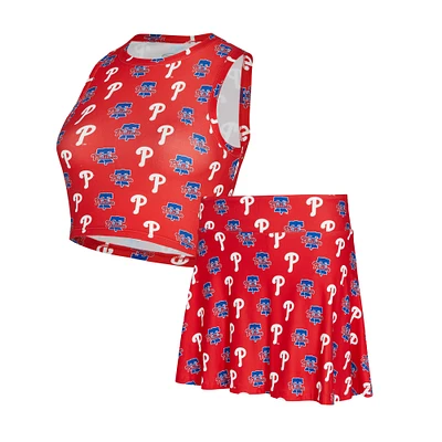 Ensemble débardeur et jupe-short en tricot rouge Philadelphia Phillies pour femme Concepts Sport