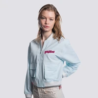 Women's Lusso  Light Blue Philadelphia Phillies Paisley Cropped Full-Zip Jacket