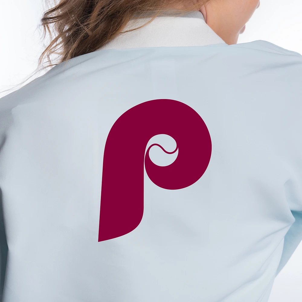 Women's Lusso  Light Blue Philadelphia Phillies Paisley Cropped Full-Zip Jacket