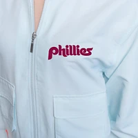 Women's Lusso  Light Blue Philadelphia Phillies Paisley Cropped Full-Zip Jacket