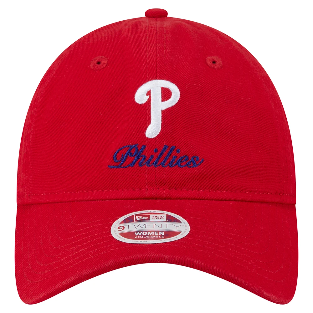 Women's New Era  Red Philadelphia Phillies Preppy Team 9TWENTY Adjustable Hat