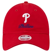Women's New Era  Red Philadelphia Phillies Preppy Team 9TWENTY Adjustable Hat