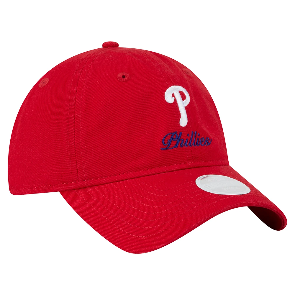 Women's New Era  Red Philadelphia Phillies Preppy Team 9TWENTY Adjustable Hat