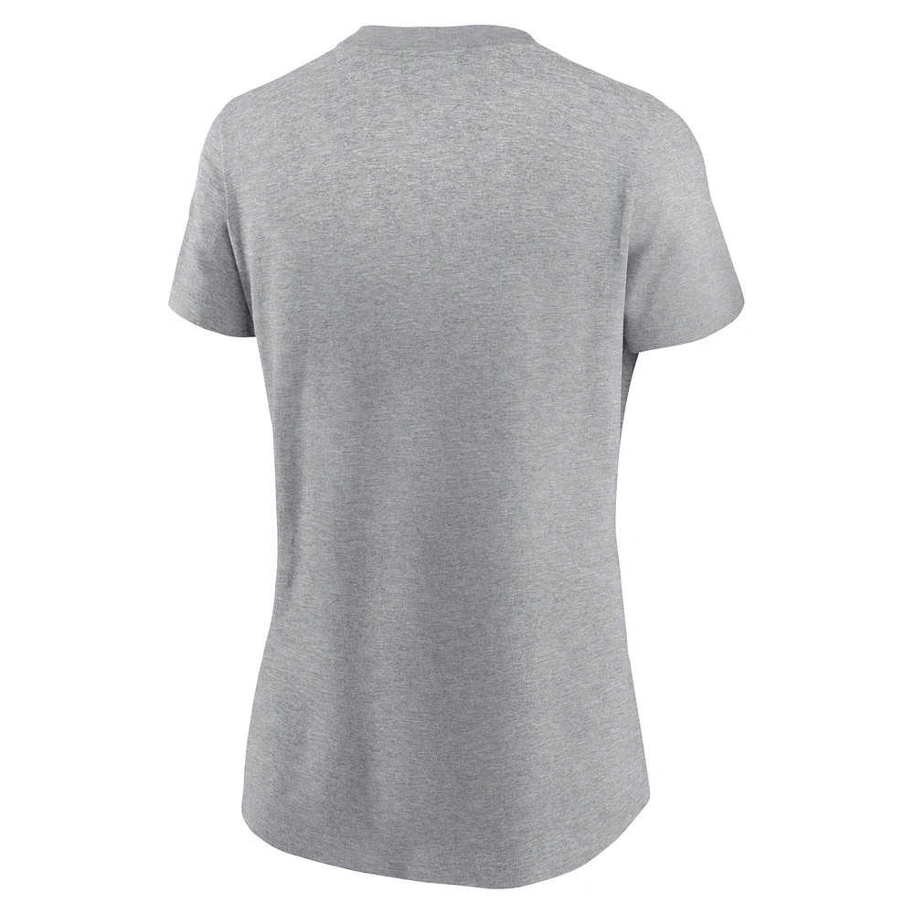 T-shirt Nike gris chiné avec logo des Philadelphia Phillies pour femme