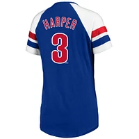 Women's Profile Bryce Harper Royal Philadelphia Phillies Plus Name & Number Raglan T-Shirt
