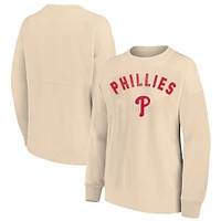 Women's Profile  Oatmeal Philadelphia Phillies Plus French Terry Pullover Sweatshirt
