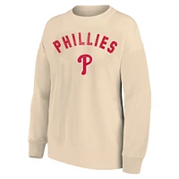 Women's Profile  Oatmeal Philadelphia Phillies Plus French Terry Pullover Sweatshirt