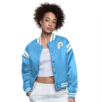 Veste universitaire à boutons-pression et compte complet pour femme Starter Royal Philadelphia Phillies