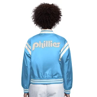 Veste universitaire à boutons-pression et compte complet pour femme Starter Royal Philadelphia Phillies