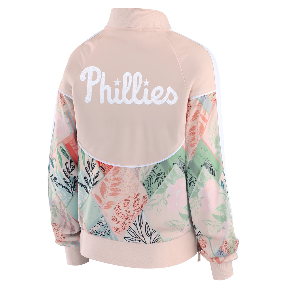 Women's WEAR by Erin Andrews  Sand Philadelphia Phillies Raglan Full-Zip Track Jacket
