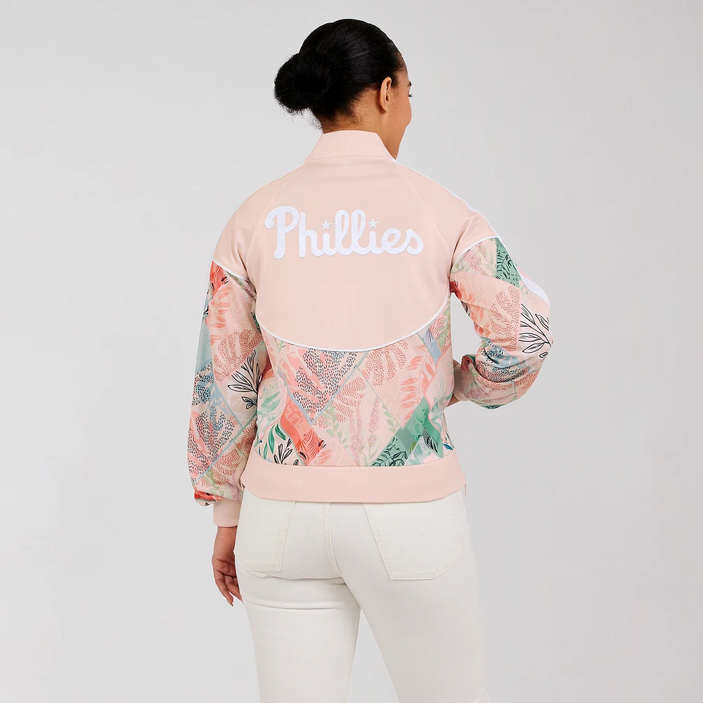 Women's WEAR by Erin Andrews  Sand Philadelphia Phillies Raglan Full-Zip Track Jacket