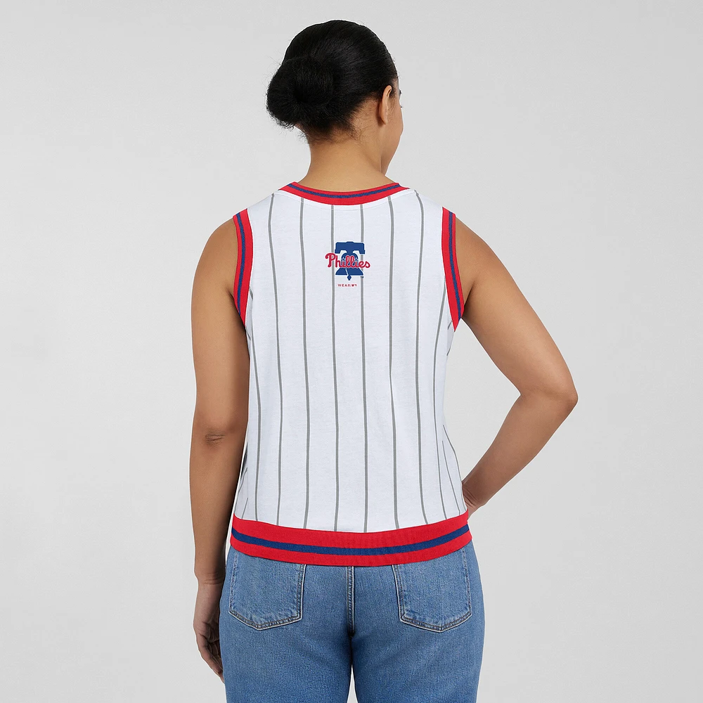 Women's WEAR by Erin Andrews  White Philadelphia Phillies Sporty Tank Top