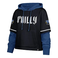 Women's '47  Navy Philadelphia Phillies City Connect Shortstop Cropped Pullover Hoodie