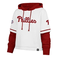 Sweat à capuche court blanc Philadelphia Phillies Trifecta pour femme '47