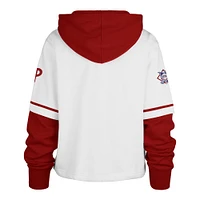 Sweat à capuche court blanc Philadelphia Phillies Trifecta pour femme '47