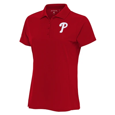 Polo piqué Legacy rouge pour femme avec logo des Philadelphia Phillies