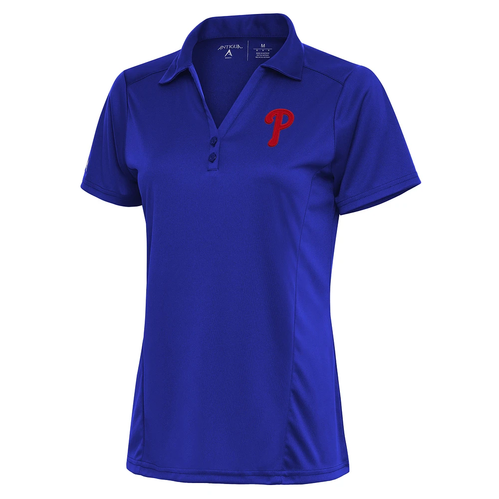 Women's Antigua Royal Philadelphia Phillies Logo Tribute Polo