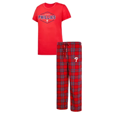 Philadelphia Phillies Concepts Sport Women's Badge T-Shirt & Pajama Pants Sleep Set - Red