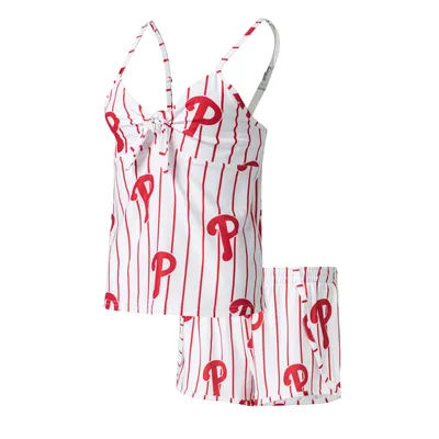 Concepts Sport White Boston Red Sox Reel Pinstripe Tank Top & Shorts Sleep Set