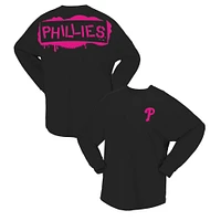 Women's Fanatics  Black Philadelphia Phillies Neon Jersey Long Sleeve T-Shirt