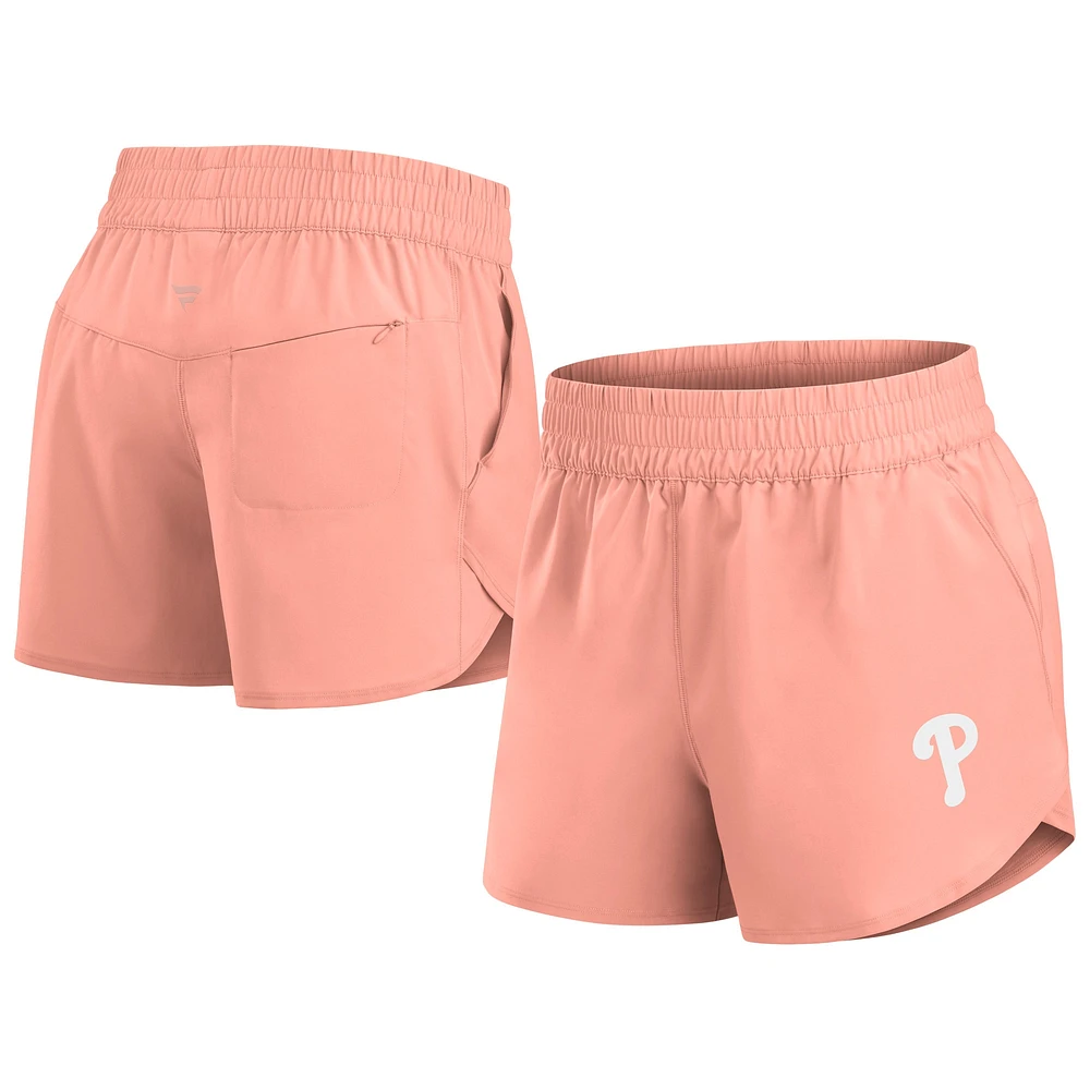 Short tissé Vibe Fanatics Coral Philadelphia Phillies Studio pour femmes