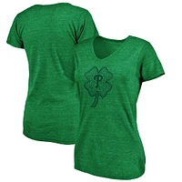 Women's Fanatics Kelly Green Philadelphia Phillies St. Patrick's Day Paddy's Pride Tri-Blend V-Neck T-Shirt