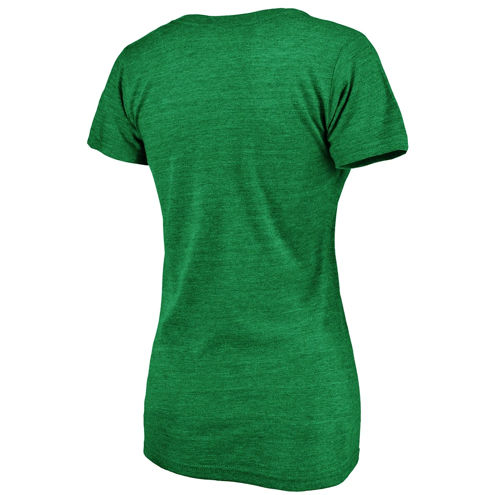 Women's Fanatics Kelly Green Philadelphia Phillies St. Patrick's Day Paddy's Pride Tri-Blend V-Neck T-Shirt