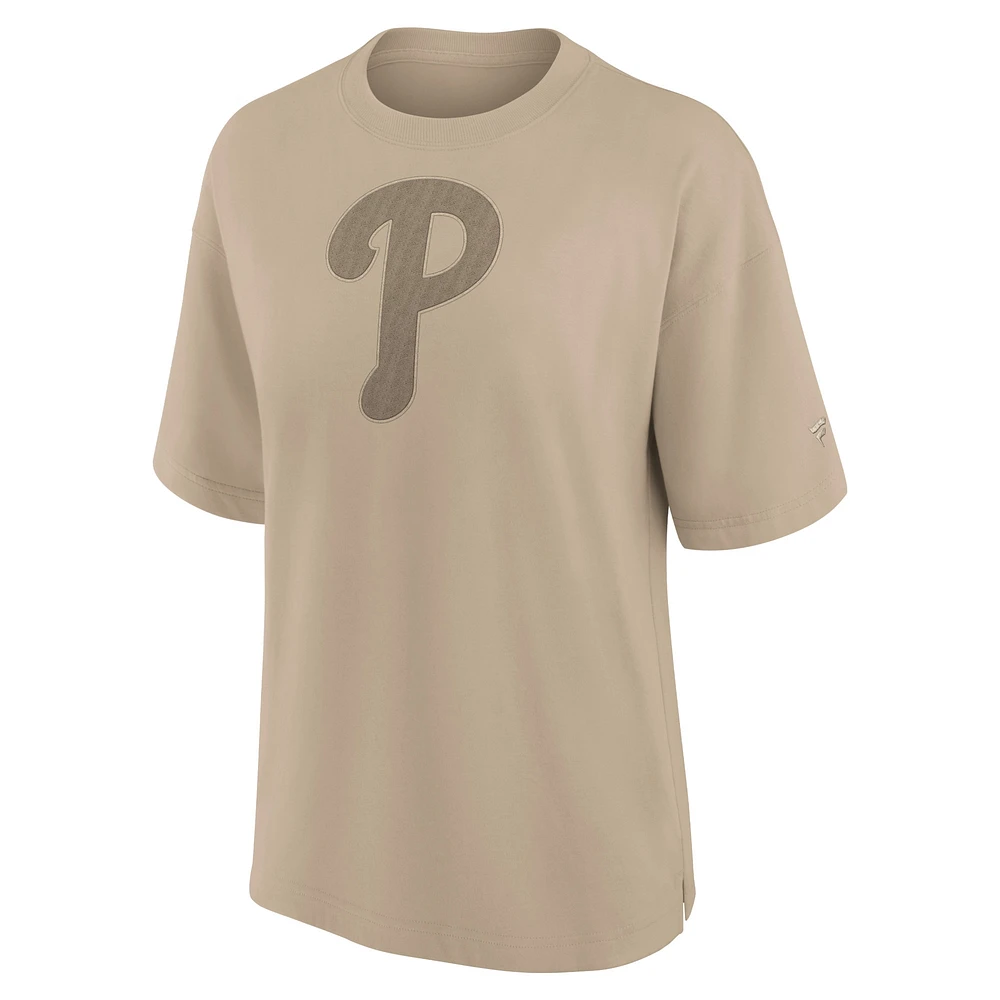 Women's Fanatics Khaki Philadelphia Phillies Oversized Elements T-Shirt