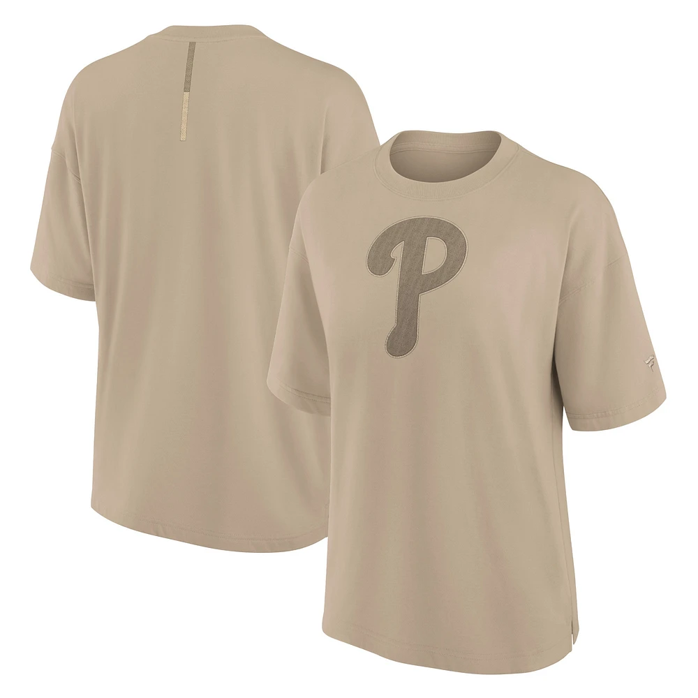 Women's Fanatics Khaki Philadelphia Phillies Oversized Elements T-Shirt
