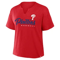 Women's Fanatics Red Philadelphia Phillies Fan Fave Stadium Slub Boxy T-Shirt