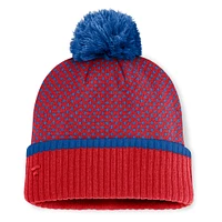 Women's Fanatics Red Philadelphia Phillies Fundamental Jacquard Cuffed Knit Hat with Pom