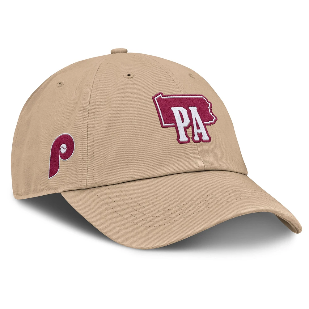 Casquette ajustable Fanatics Tan pour femme de la collection Cooperstown des Philadelphia Phillies